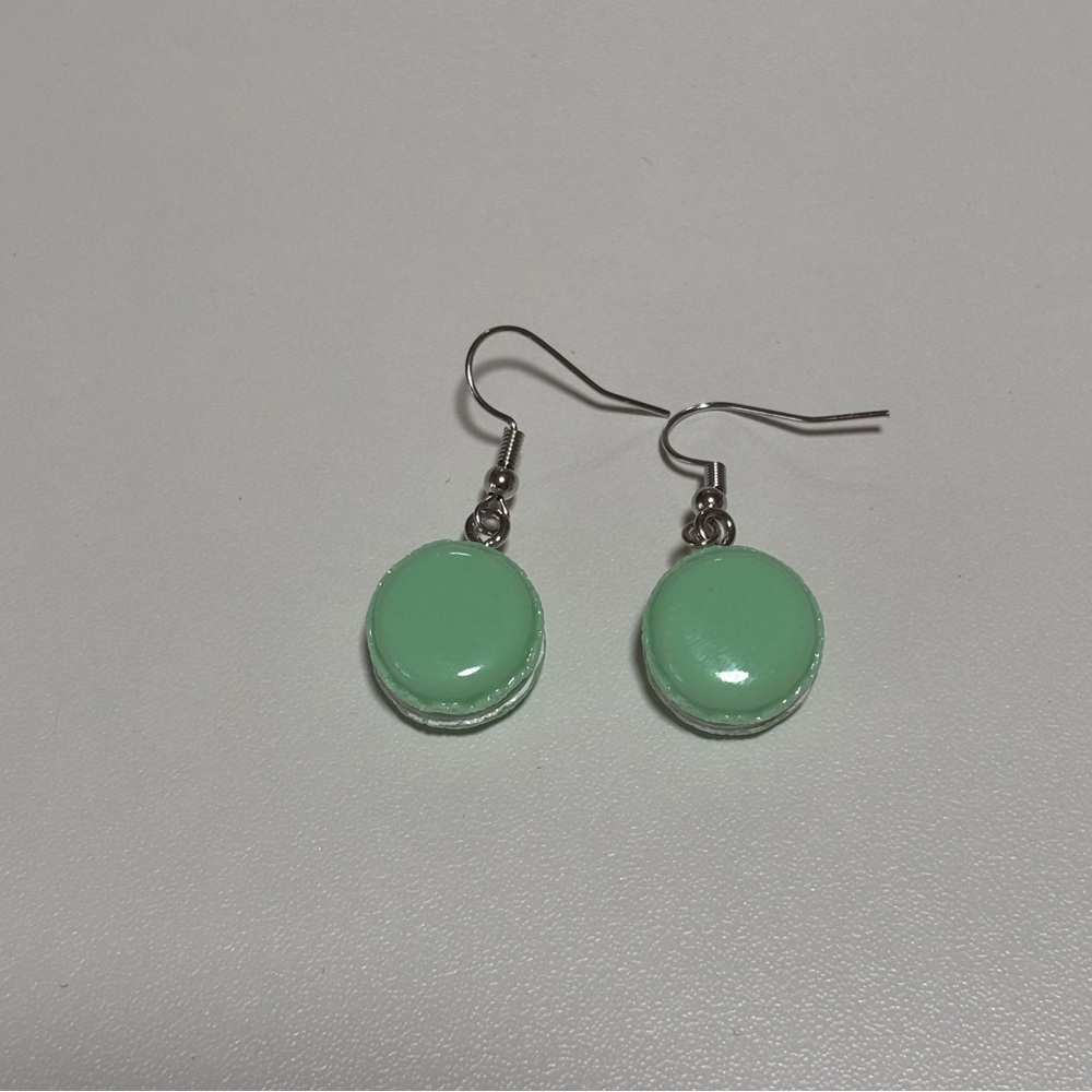 Mint Green Macaron Earrings